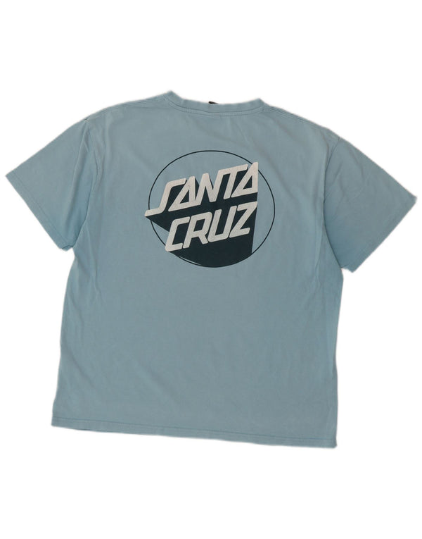 Camiseta gráfica masculina Santa Cruz Top médio algodão azul