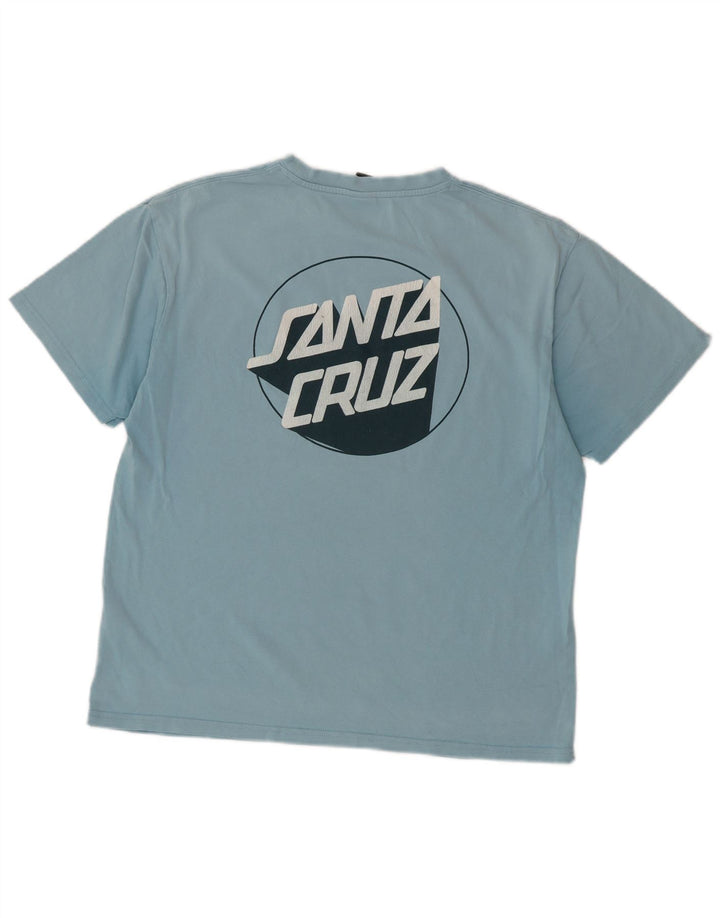 Camiseta gráfica masculina Santa Cruz Top médio algodão azul