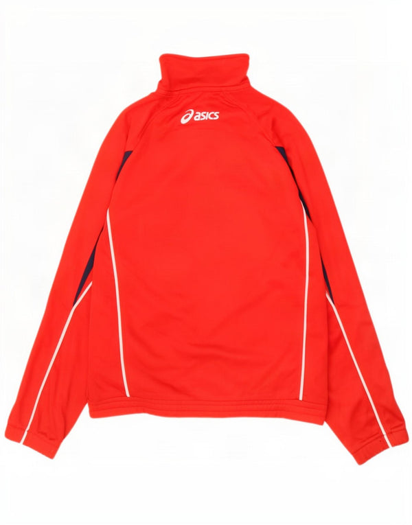 Asics Mens Graphic Tracksuit Top Jaqueta XL Vermelho Colourblock Poliéster