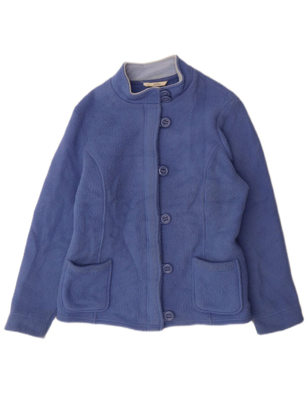 Jaqueta de lã feminina Marks & Spencer Reino Unido 14 grande poliéster azul