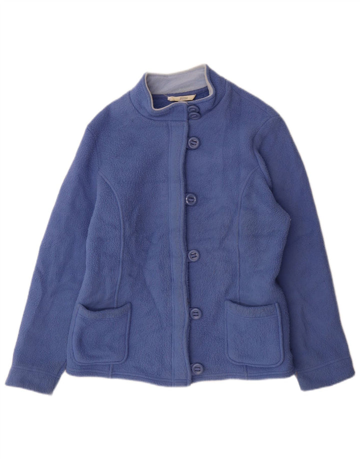 Jaqueta de lã feminina Marks & Spencer Reino Unido 14 grande poliéster azul