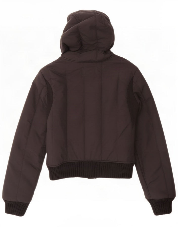 Refrigiwear Jaqueta feminina acolchoada com capuz UK 10 pequena poliamida preta