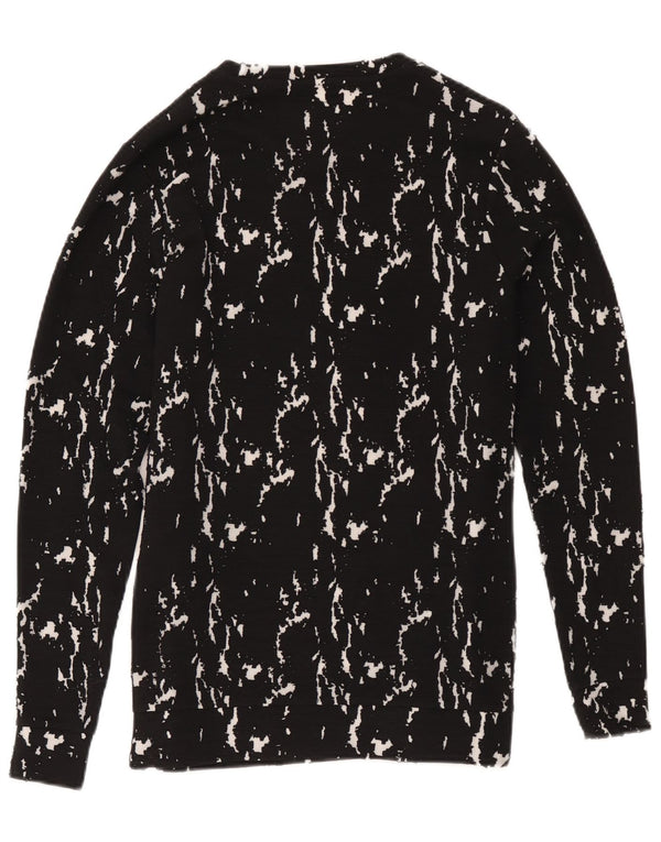 Guess Mens Abstract Padrão Moletom Jumper Pequeno Algodão Preto