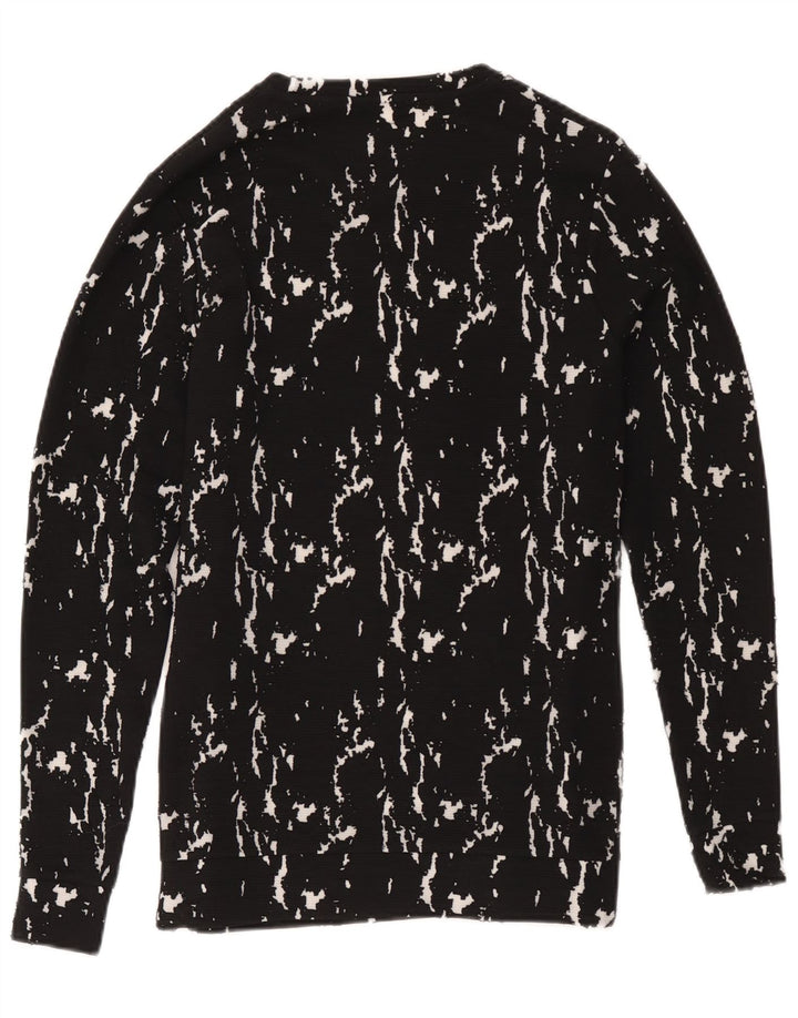 Guess Mens Abstract Padrão Moletom Jumper Pequeno Algodão Preto