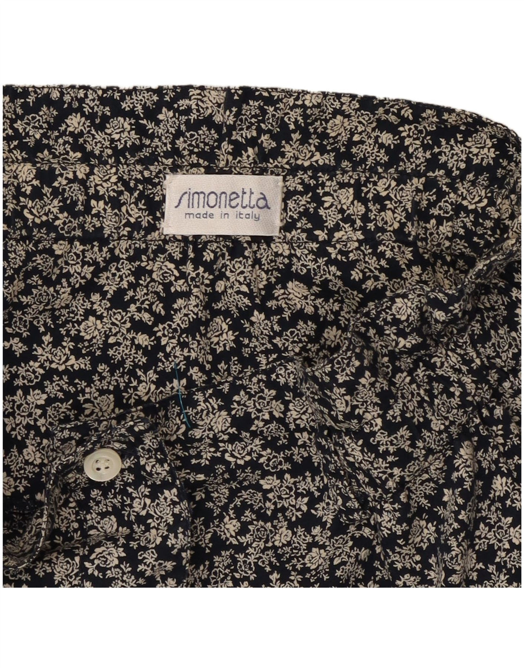 Saia feminina Simonetta plissada em linha A W26 pequena azul marinho floral