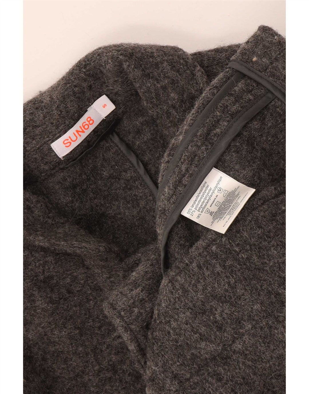 Jaqueta blazer masculina de malha com 5 botões Sun68 Reino Unido 36 pequena lã cinza