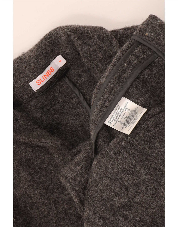 Jaqueta blazer masculina de malha com 5 botões Sun68 Reino Unido 36 pequena lã cinza