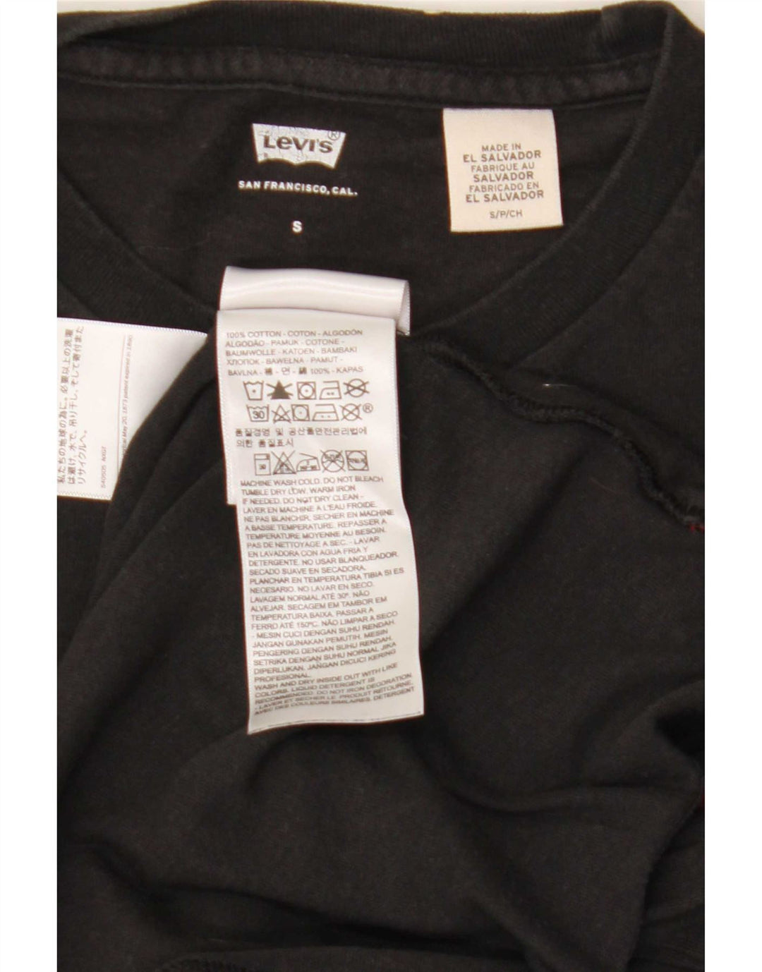 Camiseta gráfica masculina Levi's Top pequeno algodão preto