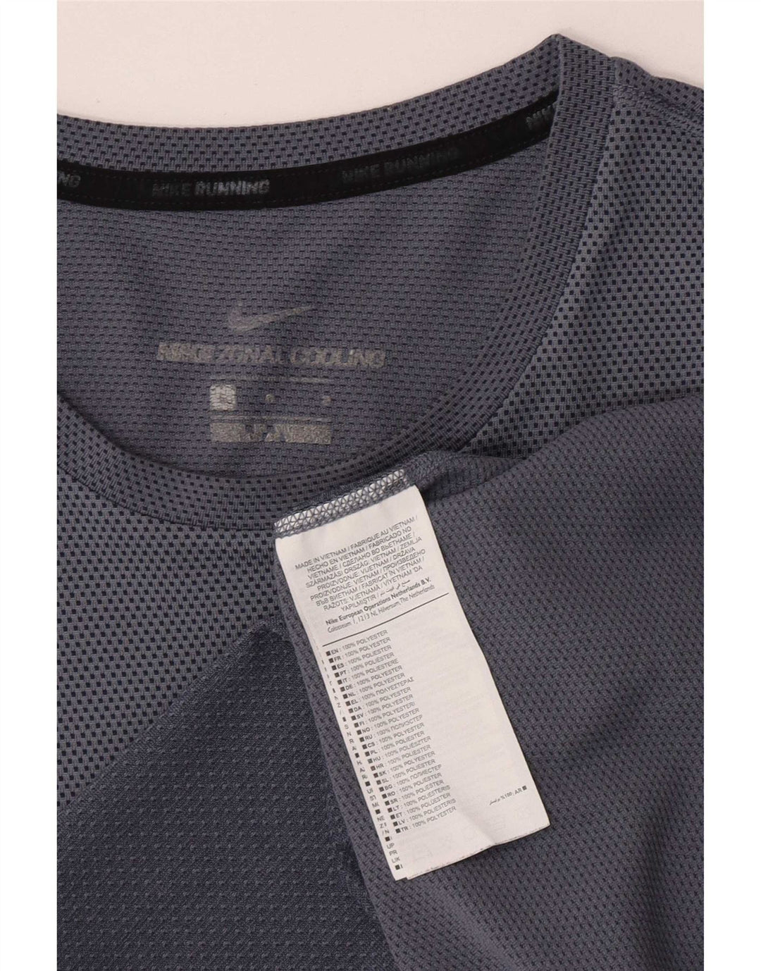 Camiseta masculina de manga curta Nike grande poliéster manchado azul