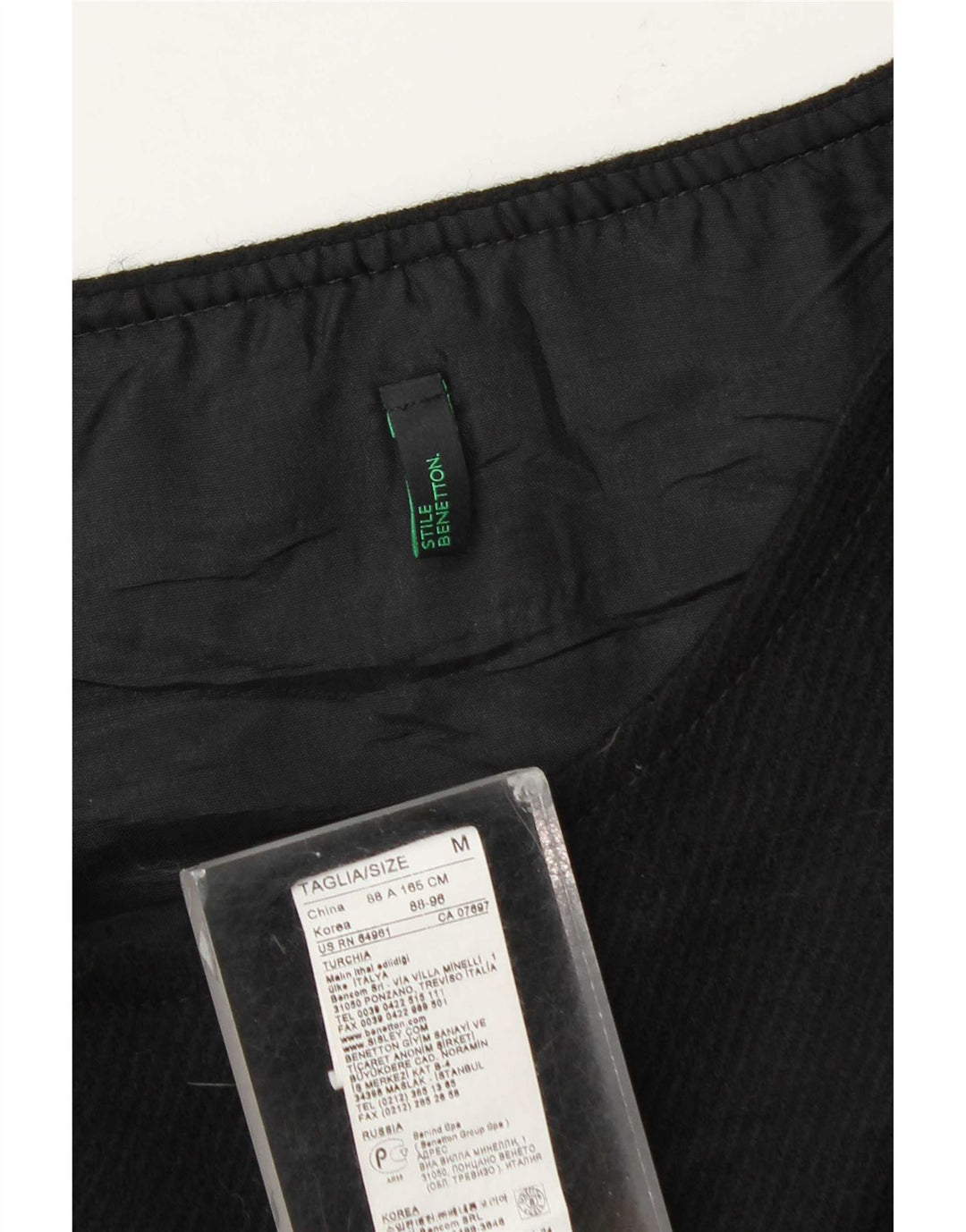 Vestido feminino Benetton sem mangas UK 12 lã preta média