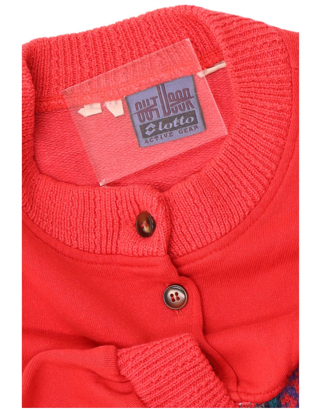 LOTTO moletom feminino oversized jumper UK 14 médio vermelho Fair Isle