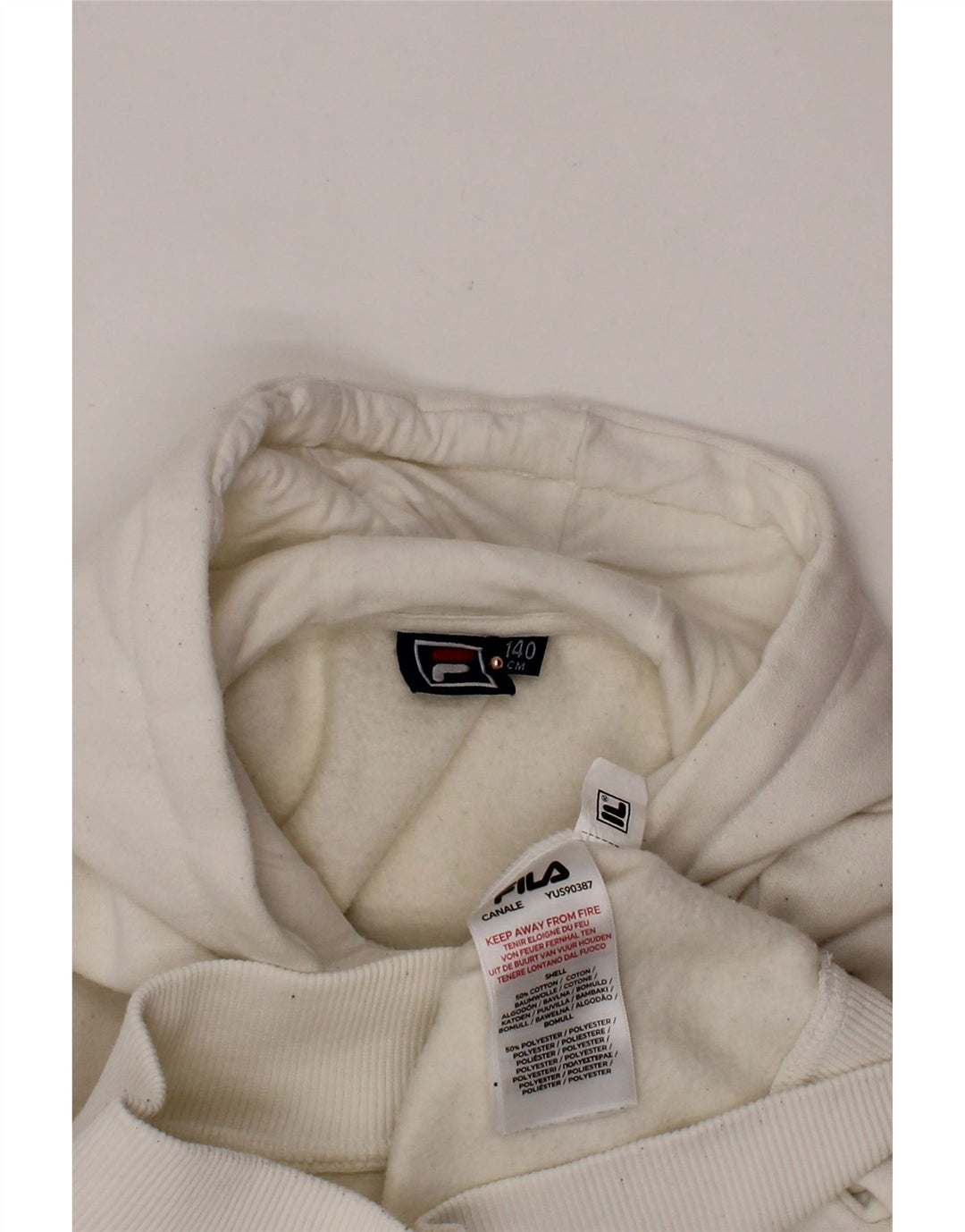 FILA Meninos Hoodie Jumper 9-10 Anos Algodão Branco
