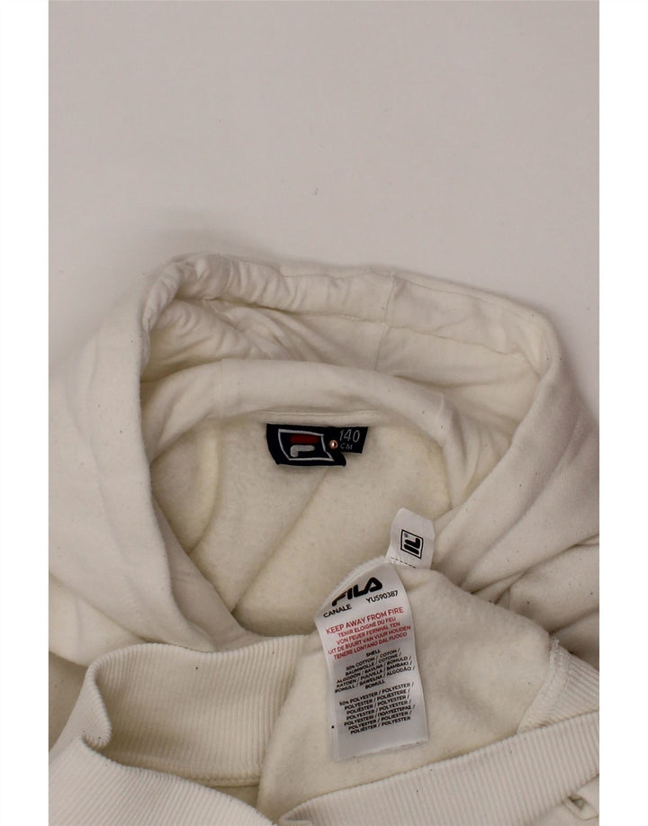 FILA Meninos Hoodie Jumper 9-10 Anos Algodão Branco