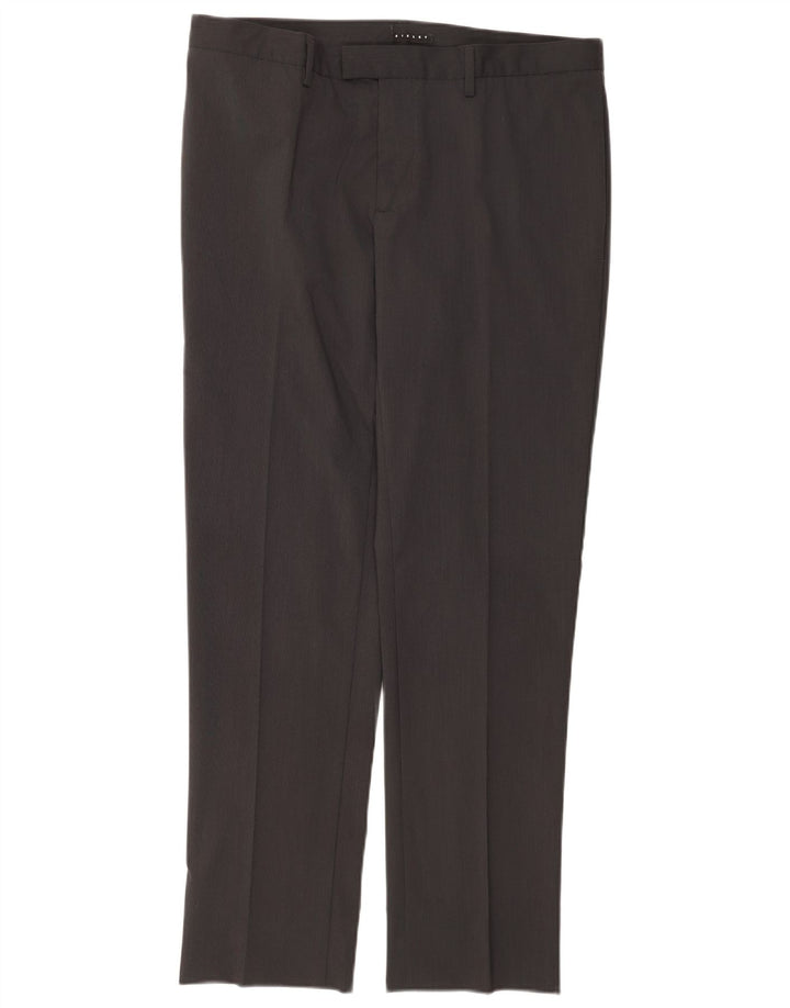 Sisley Masculino 2 botões 2 peças terno IT 52 XL W36 L32 cinza poliéster