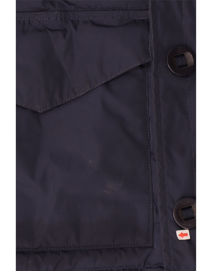 Jaqueta acolchoada masculina Musto UK 36 pequena azul marinho nylon