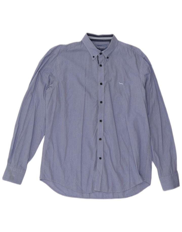 Camisa masculina de ajuste regular Harmont & Blaine XL azul houndstooth