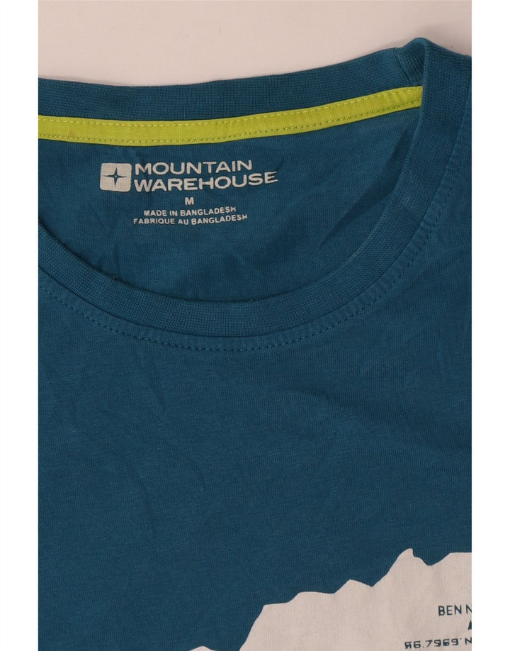 Camiseta gráfica masculina Mountain Warehouse algodão azul médio