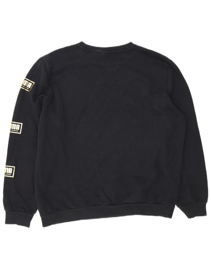 PUMA moletom gráfico masculino jumper grande algodão preto