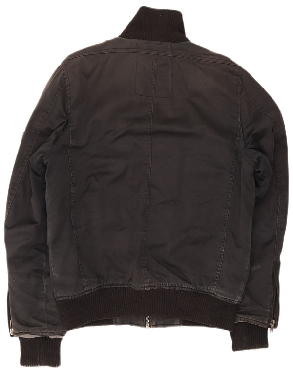 Jaqueta utilitária masculina Jack & Jones Reino Unido 40 grande algodão preto