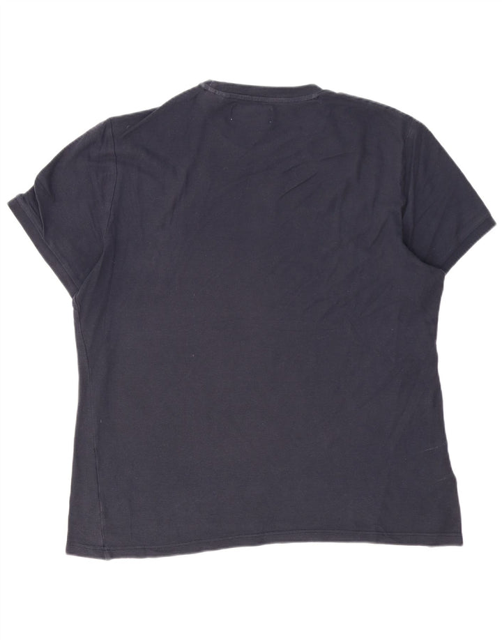Camiseta masculina Penguin Top grande algodão azul marinho