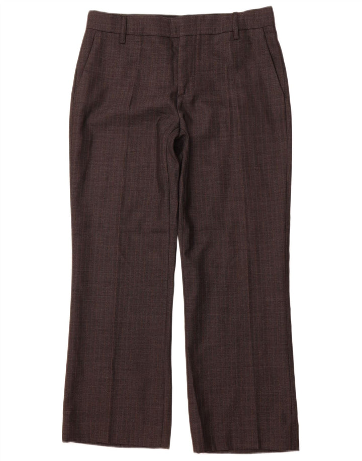 Calça chino reta feminina ZARA EU 40 médio W30 L28 espinha de peixe cinza