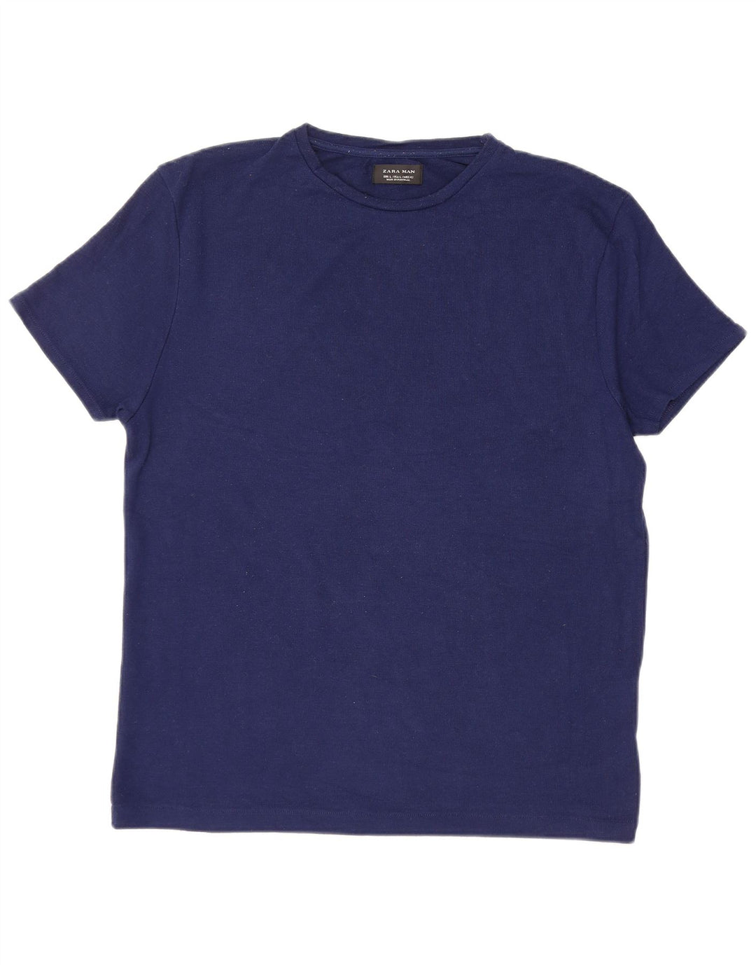 Camiseta masculina ZARA grande poliéster azul marinho