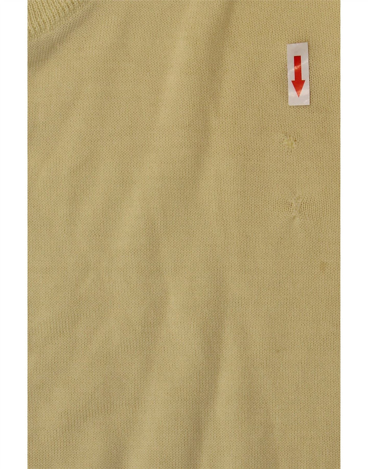 Fila Mens Vest Tank Top IT 48 Lã Virgem Amarela Média