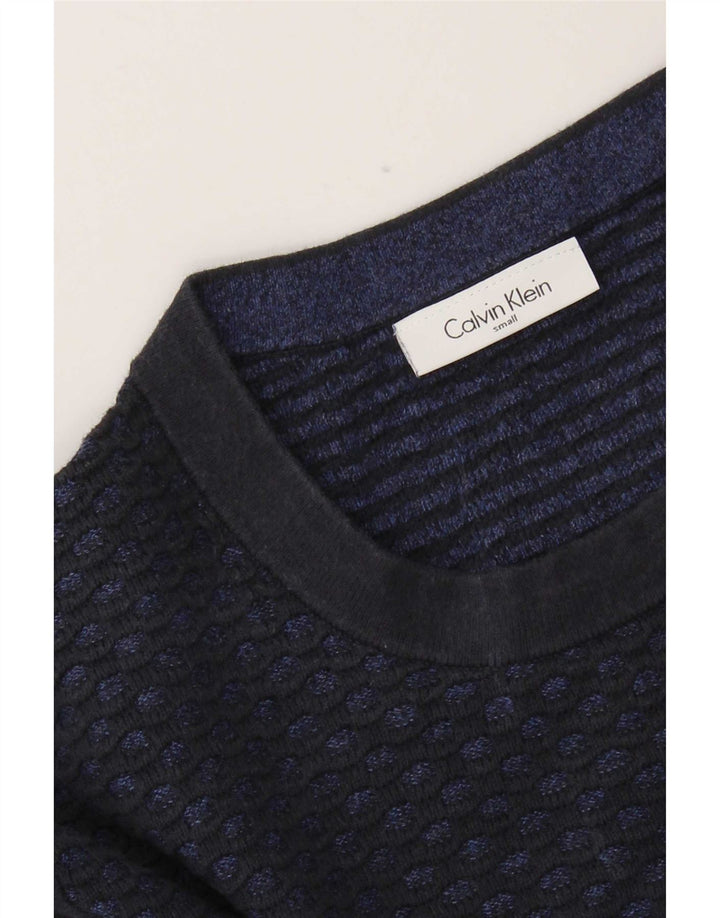 Suéter masculino Calvin Klein com gola redonda pequeno azul marinho