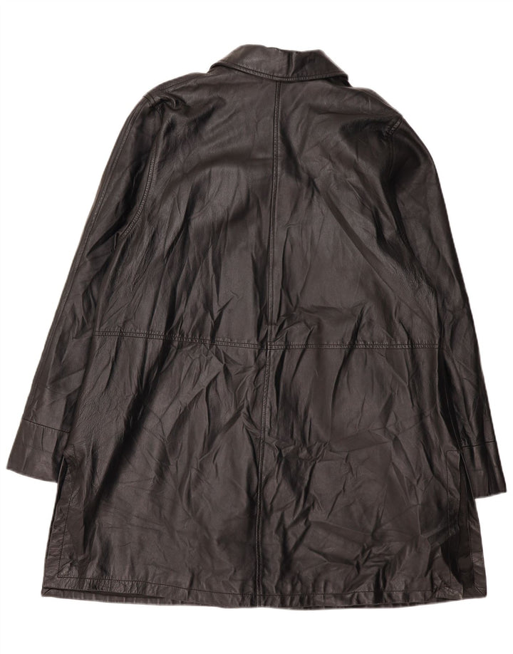 Casaco feminino de couro superdimensionado VINTAGE EU 46 XL couro preto