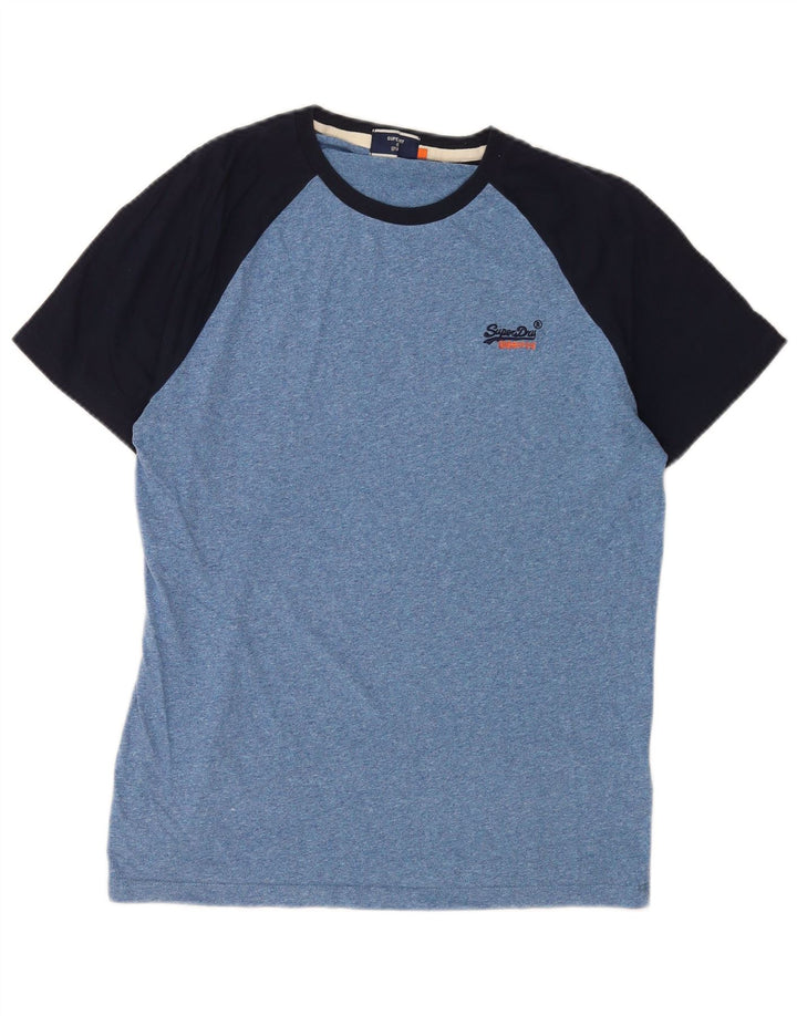 Camiseta masculina Superdry Top grande algodão colorblock azul