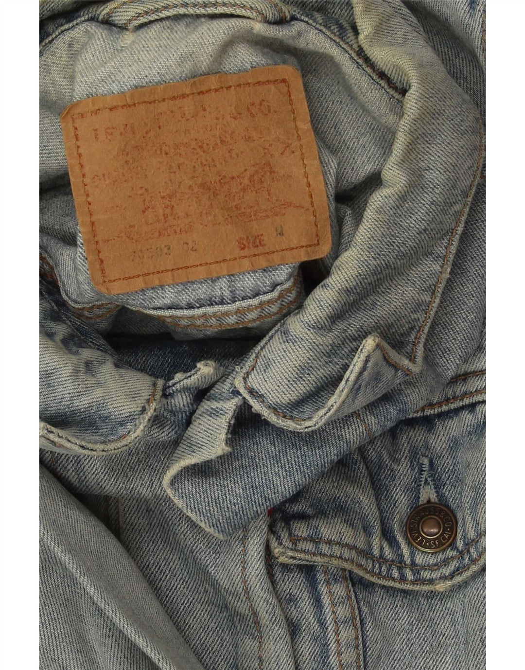 Jaqueta jeans masculina Levi's UK 38 algodão azul médio