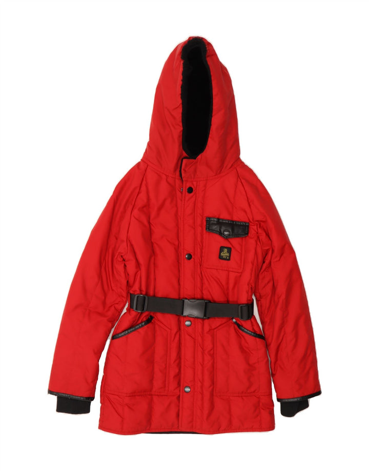 REFRIGIWEAR Girls Hooded Padded Coat 10-11 Years Red Vintage Refrigiwear and Second-Hand Refrigiwear from Messina Hembry 