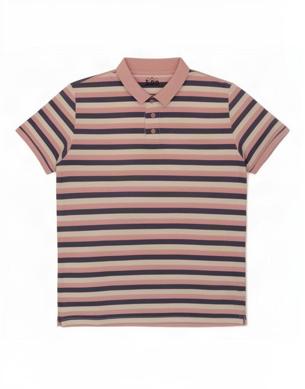 Camisa polo masculina Lee Regular XL algodão listrado multicolorido