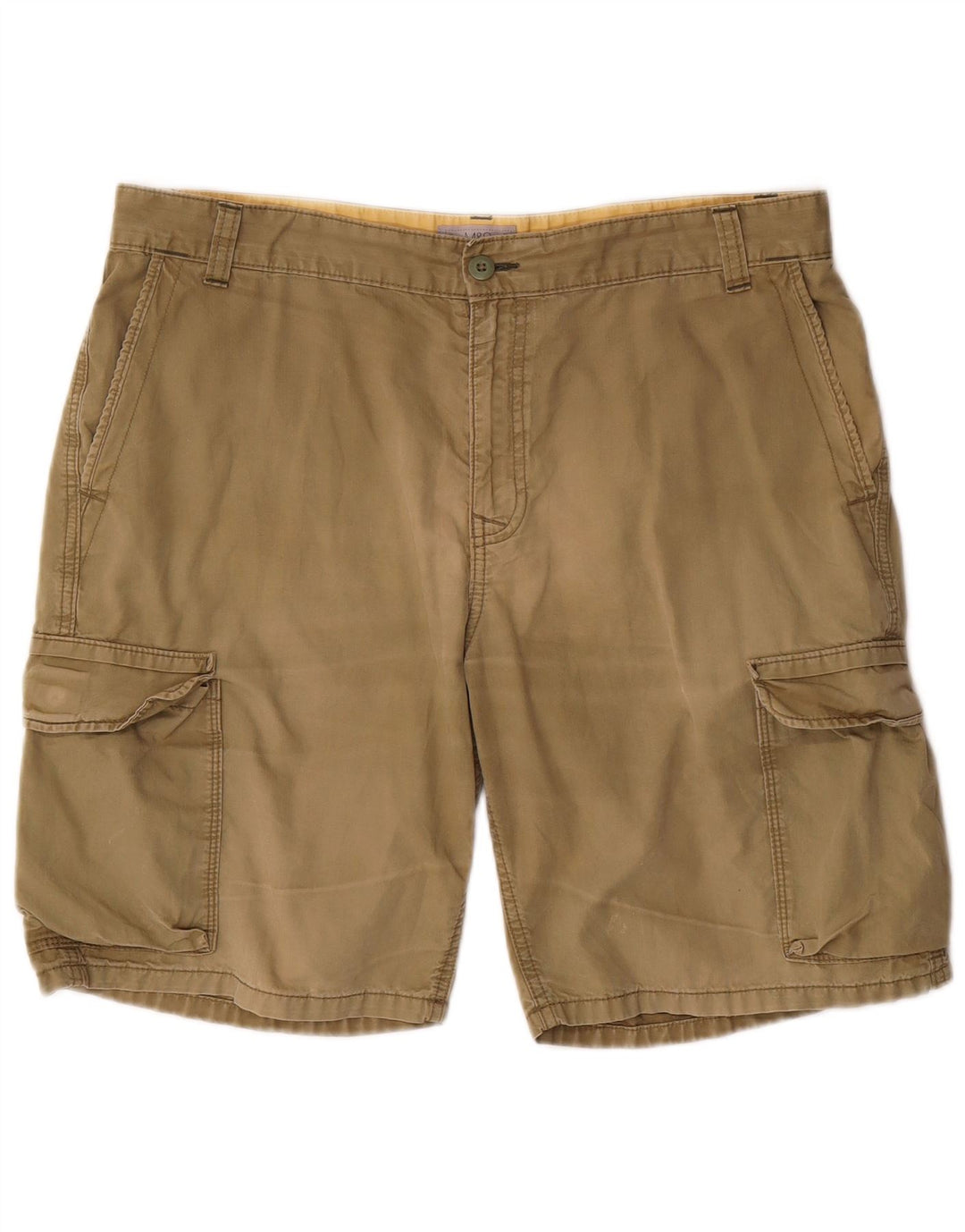 Shorts cargo masculino Marks & Spencer Regular Fit W36 grande algodão cáqui