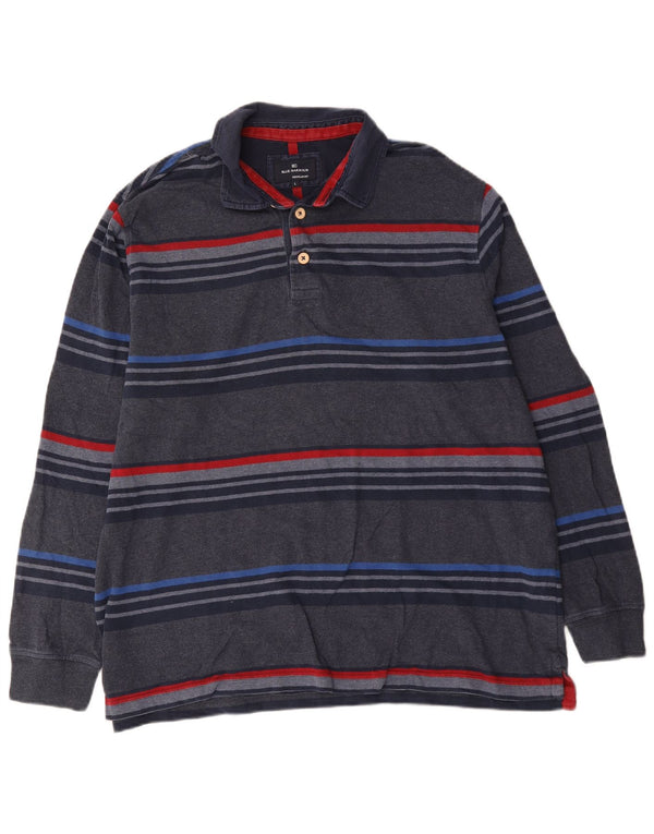 Camisa polo masculina de rugby de manga comprida Marks & Spencer grande azul marinho