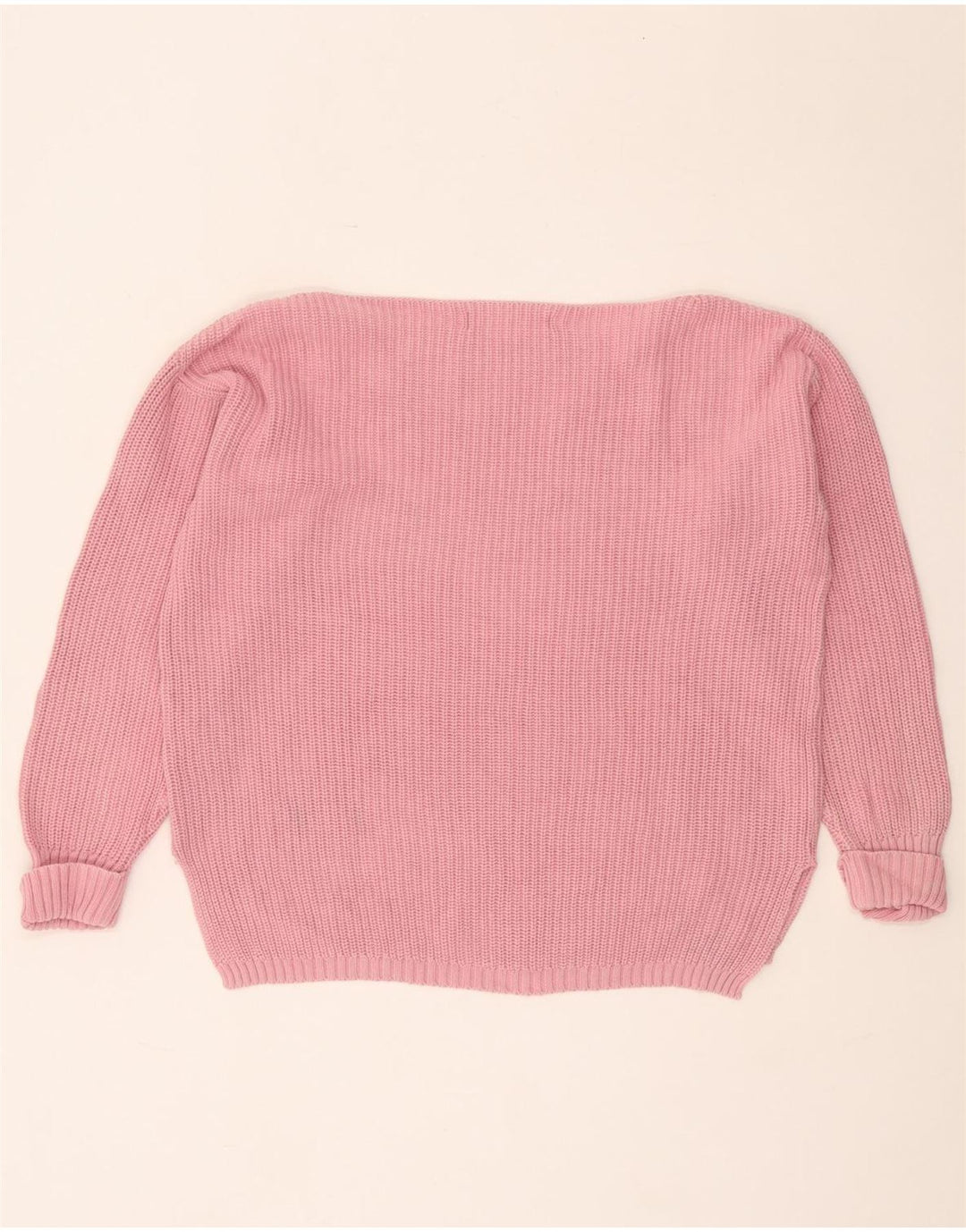 Suéter feminino Marks & Spencer grande com gola canoa Reino Unido 10 pequeno rosa
