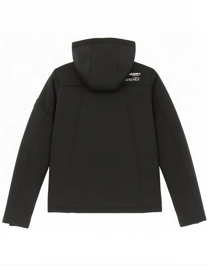 Jaqueta corta-vento feminina Superdry com capuz Reino Unido 10 pequeno poliéster preto
