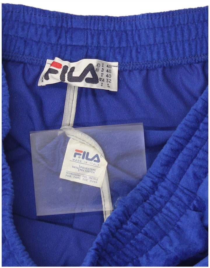 Fila Mens Velour Tracksuit Calças Joggers IT 48 Médio Azul Poliéster