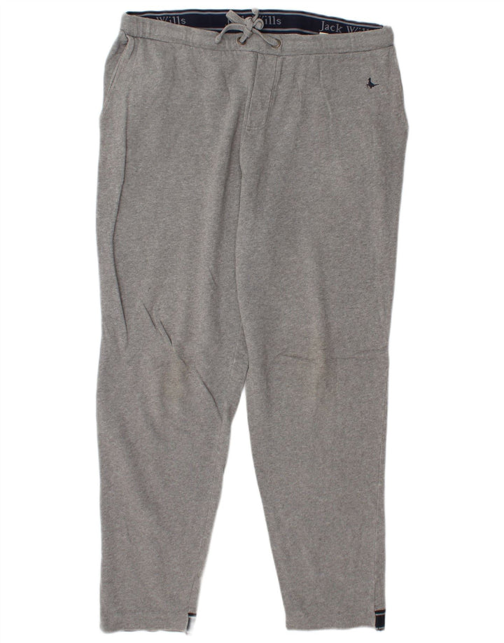 Calça de treino masculina Jack Wills com estampa gráfica grande de algodão cinza