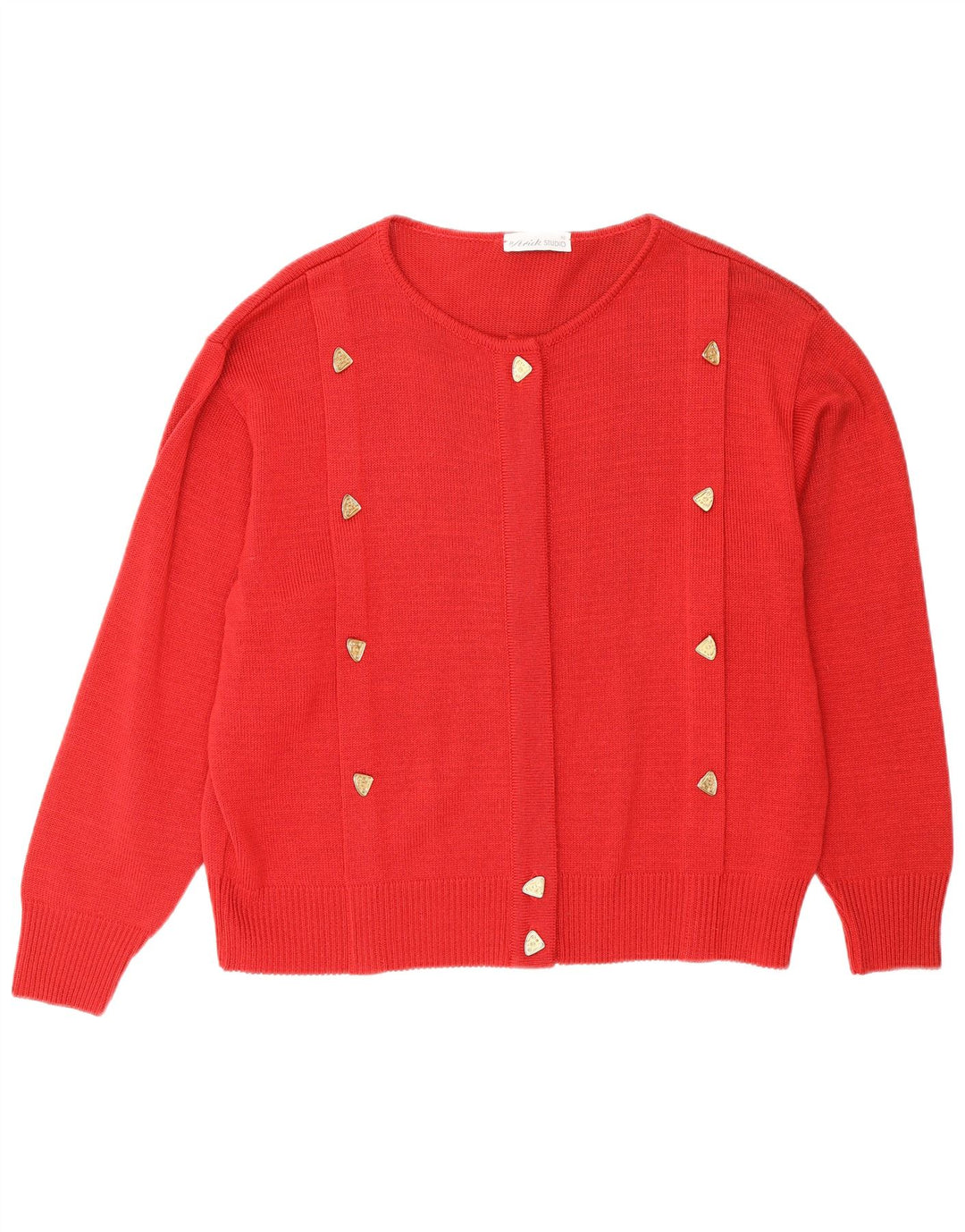Suéter cardigã feminino vintage de grandes dimensões IT 42 algodão vermelho médio