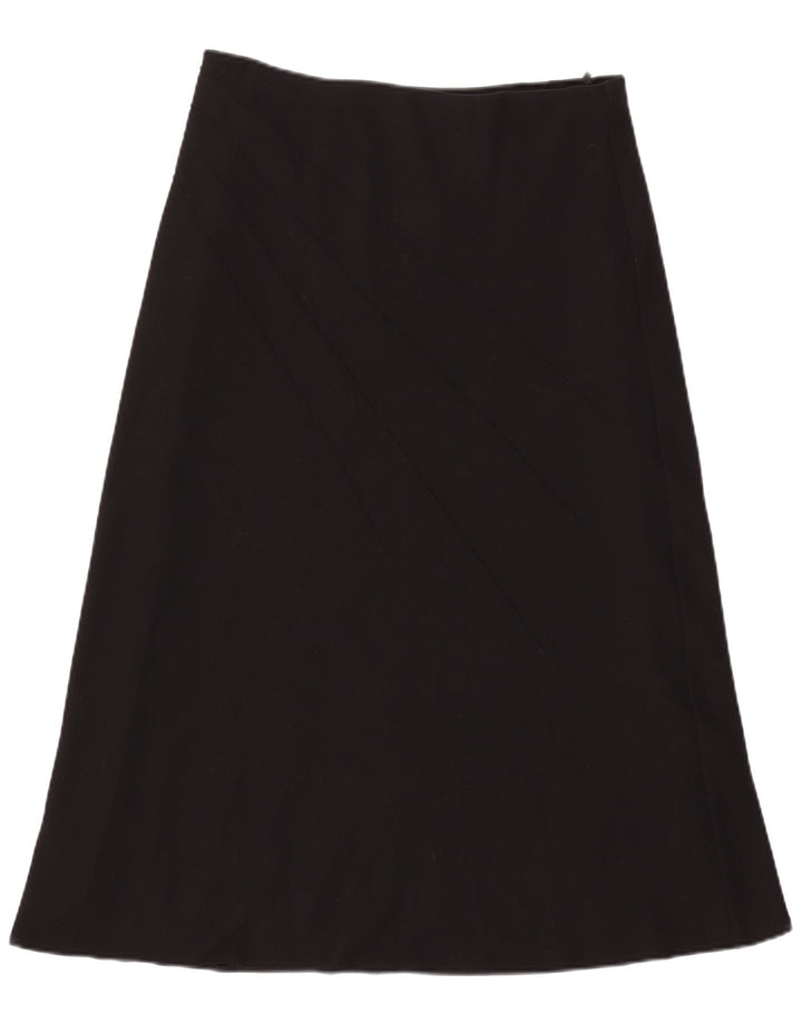 Saia feminina Marks & Spencer UK 16 grande W33 poliéster preto