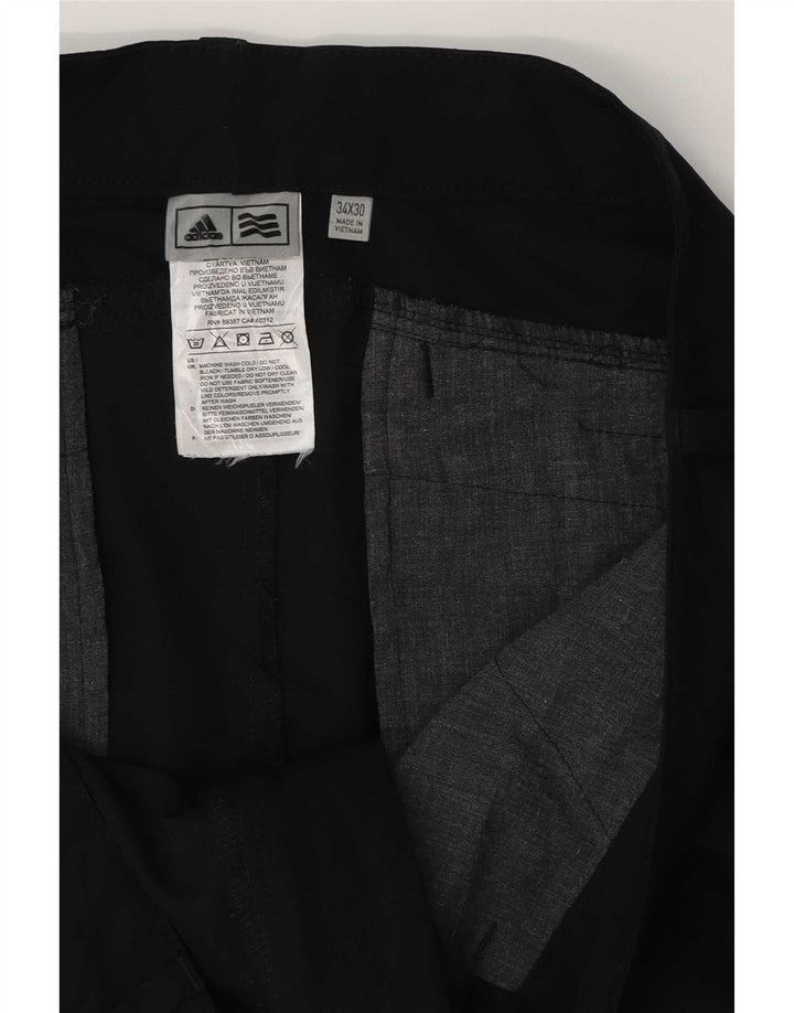 Adidas Mens Slim Chino Calças W34 L30 Poliéster Preto