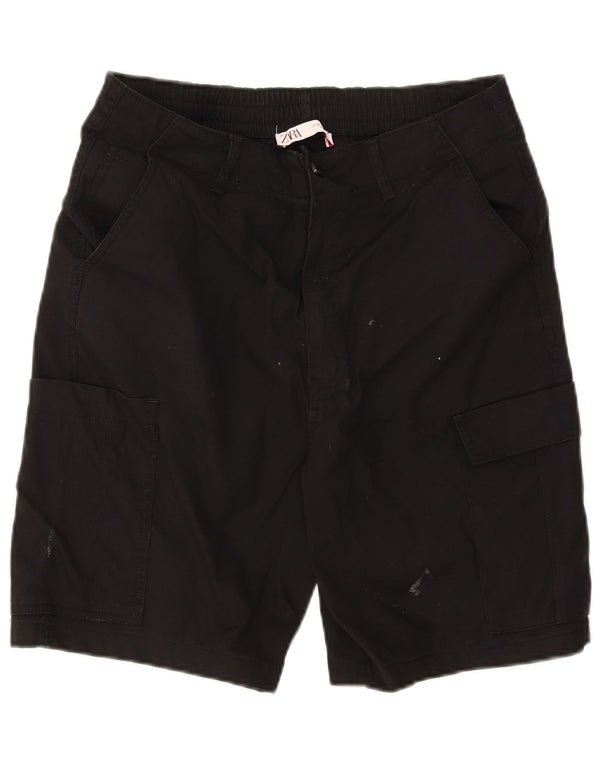 Zara Mens Cargo Shorts EU 42 Grande W32 Preto