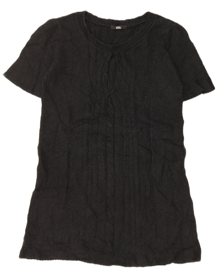 Vestido jumper feminino Marks & Spencer Reino Unido 14 acrílico preto médio