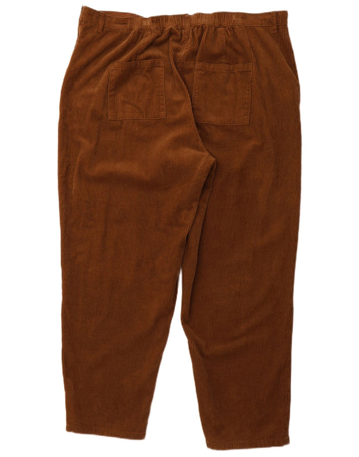 Calça feminina reta de veludo SEASALT CORNWALL Reino Unido 20 2XL W40 L28 marrom