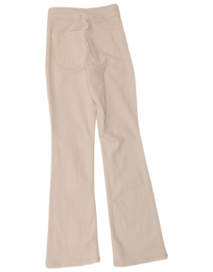 Zara Calça Jeans Feminina Flared EU 40 Médio W30 L31 Branco