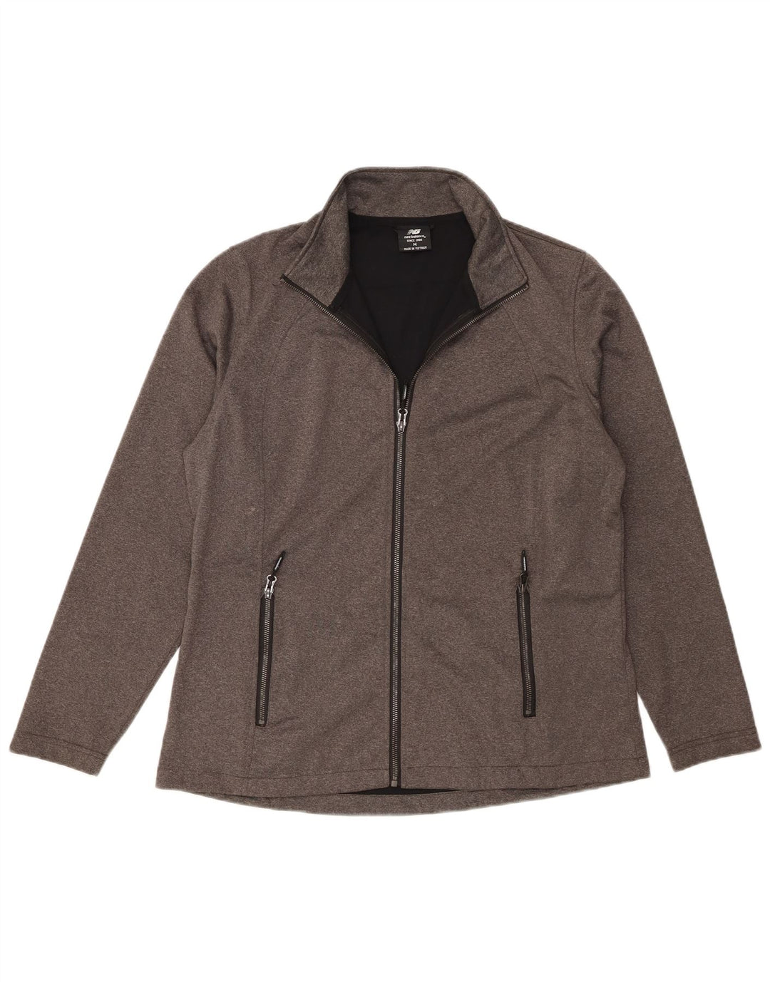 Jaqueta masculina New Balance de poliéster cinza médio
