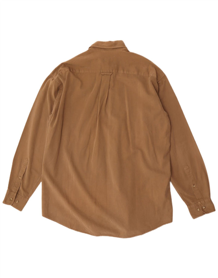 Camisa masculina Gant Loose Fit de algodão marrom médio