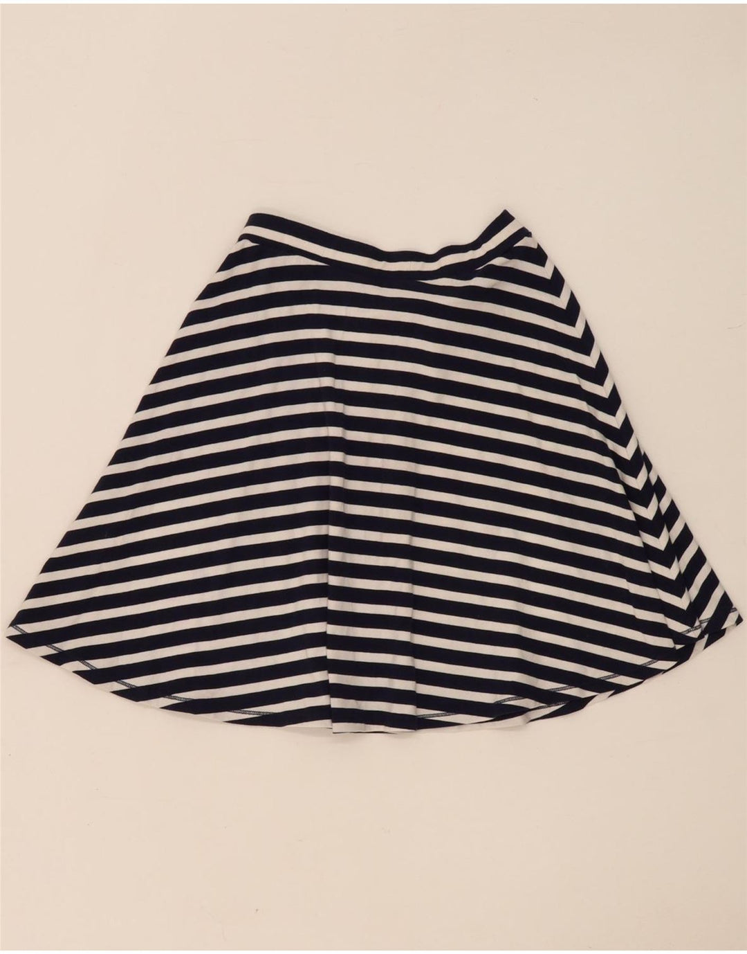 Saia feminina Superdry A-Line médio W28 algodão listrado azul marinho