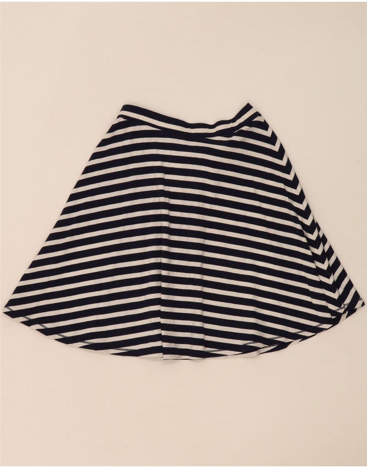 Saia feminina Superdry A-Line médio W28 algodão listrado azul marinho